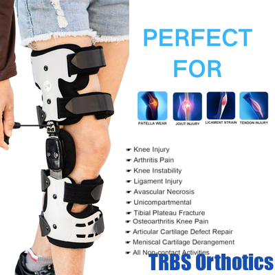 Apoyo para la osteoartritis, la artritis reumatoide, el dolor en las articulaciones. Un brazo de rodilla de tamaño único con estabilizadores laterales, brazo de rodilla ajustable. proveedor